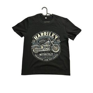Harriley Motorcyilcy Graphic T-Shirt Mens Small Black‎ Biker Cruiser Tee